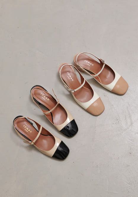 【PORTERNA】Tums Two Tone Flat Shoes Zelaprox Women's Casual Pointed Toe Ballet Flats Comfort