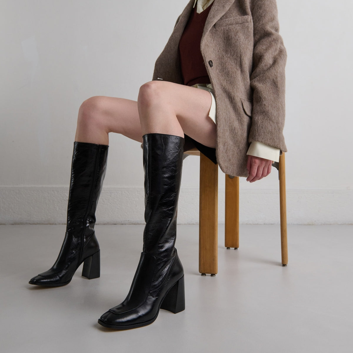 High boots with square toes Jonak Canada1