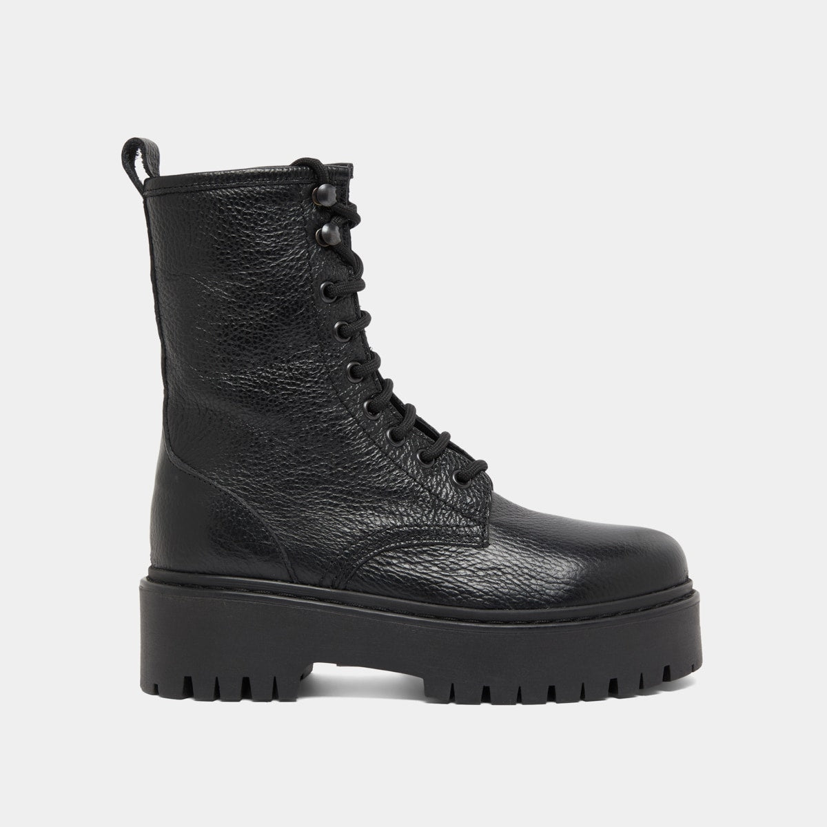 Platform boots with laces
