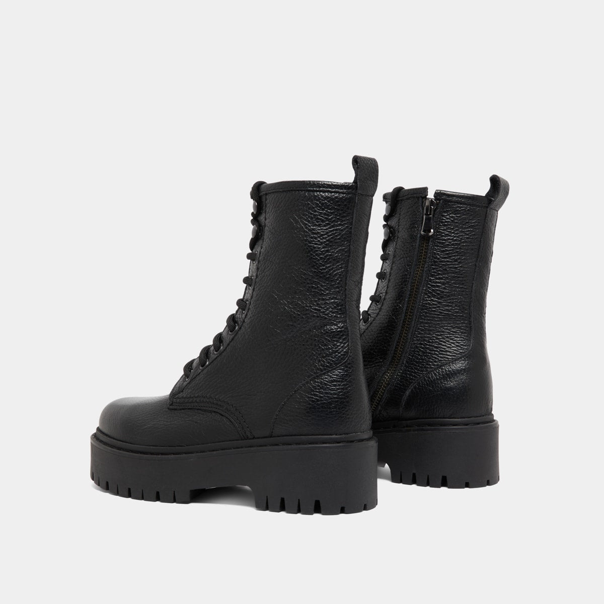 Platform boots with laces